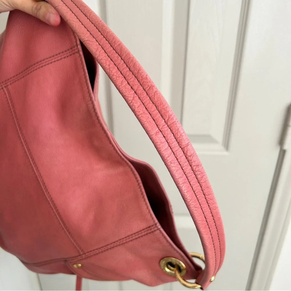 Burberry Blue Label Pink Leather Tote w/ Plaid Lining & Side Zippers - Picture 15 of 17